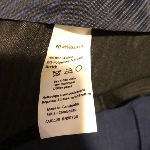 Calvin Klein Malik Wool Dress Pant, Blue - Picture 9 of 9